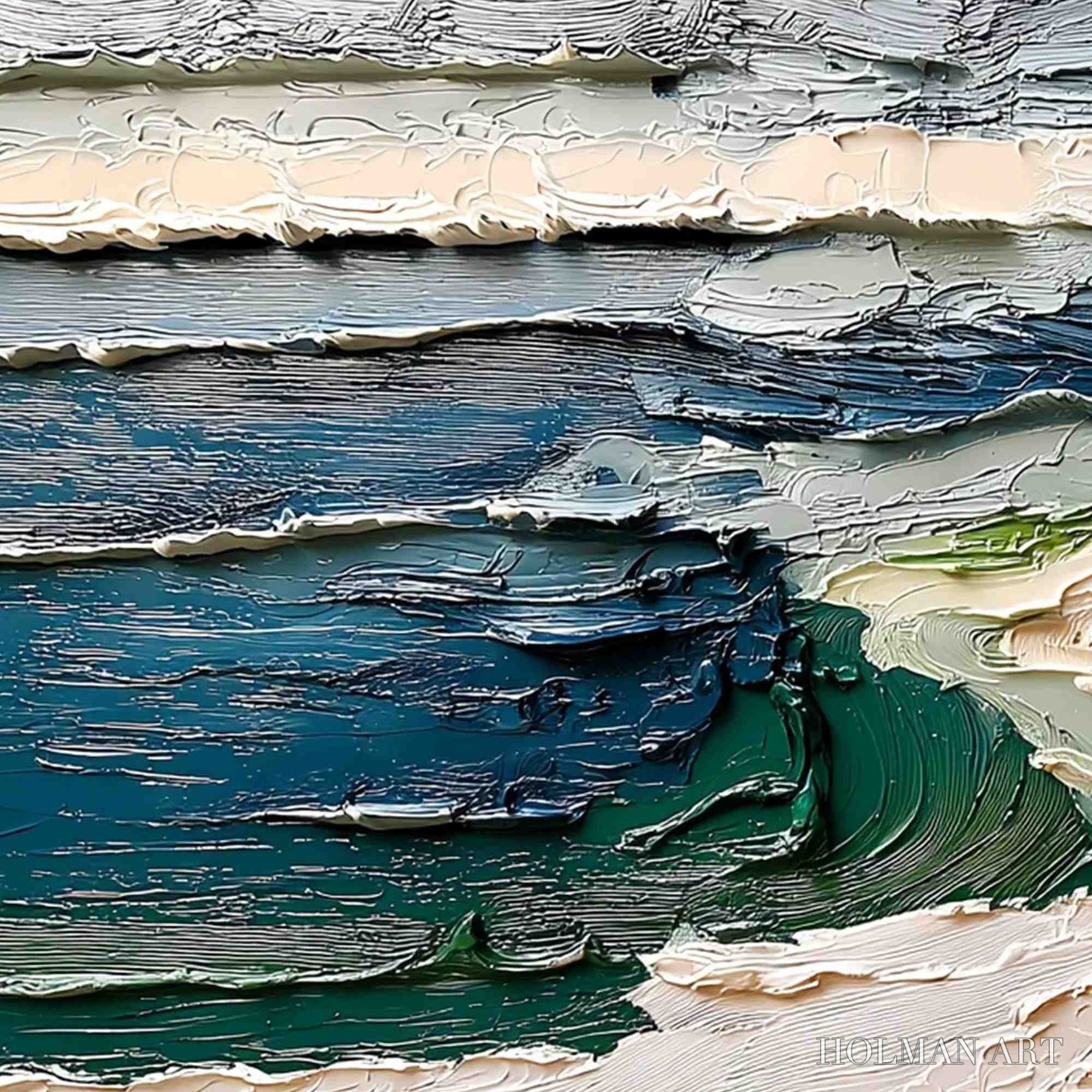 HOLMAN ART Terra'S Edge – Textured Wabi Sabi Coastal Abstract Painting - image 3