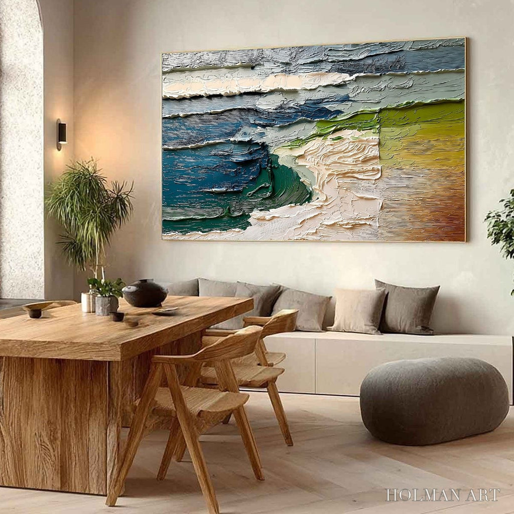 HOLMAN ART Terra'S Edge – Textured Wabi Sabi Coastal Abstract Painting - image 4