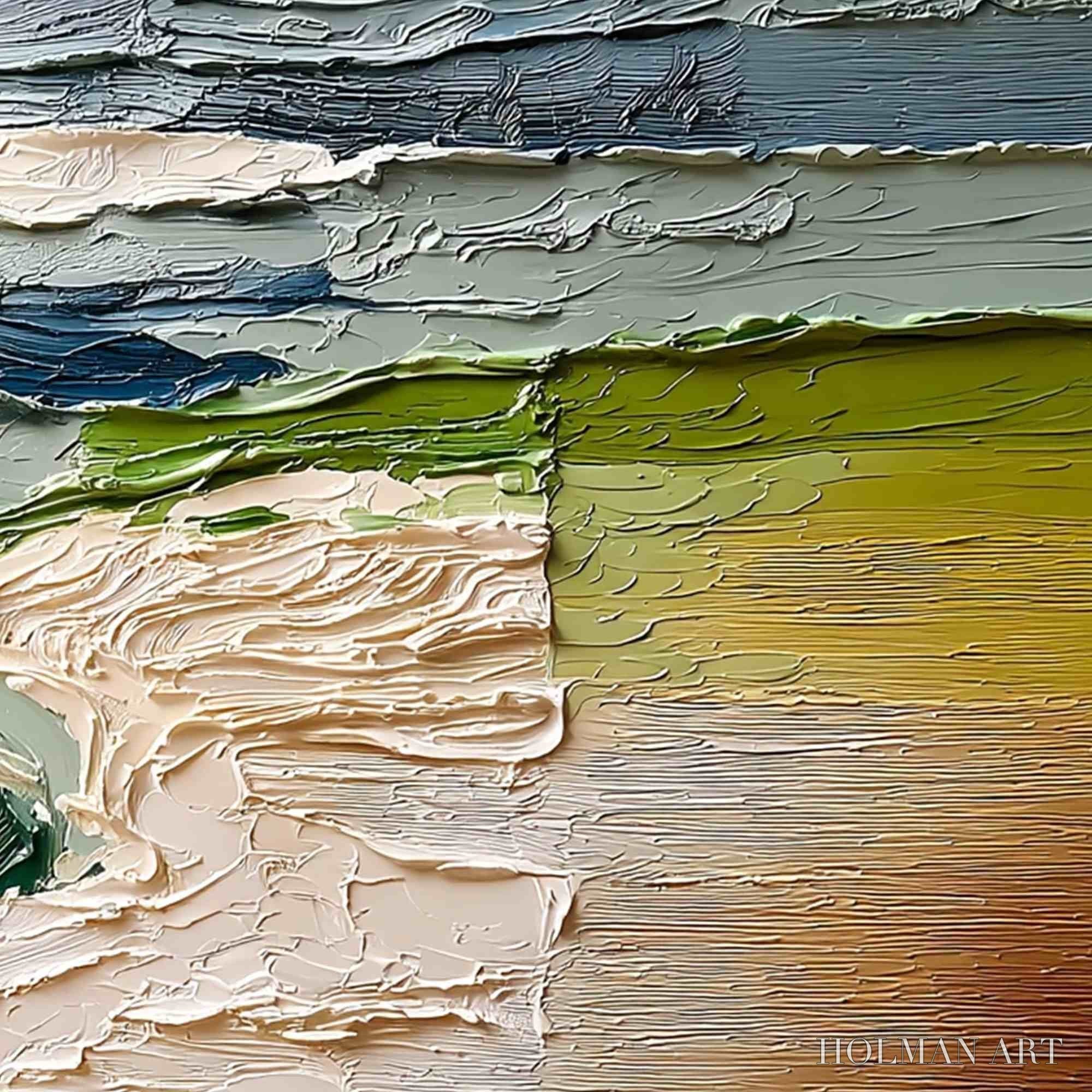 HOLMAN ART Terra'S Edge – Textured Wabi Sabi Coastal Abstract Painting - image 5