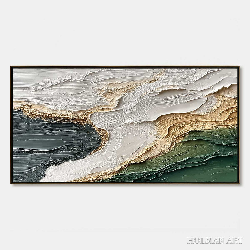HOLMAN ART Earthen Tide – Large Textured Wabi Sabi Abstract Landscape Painting - image 1
