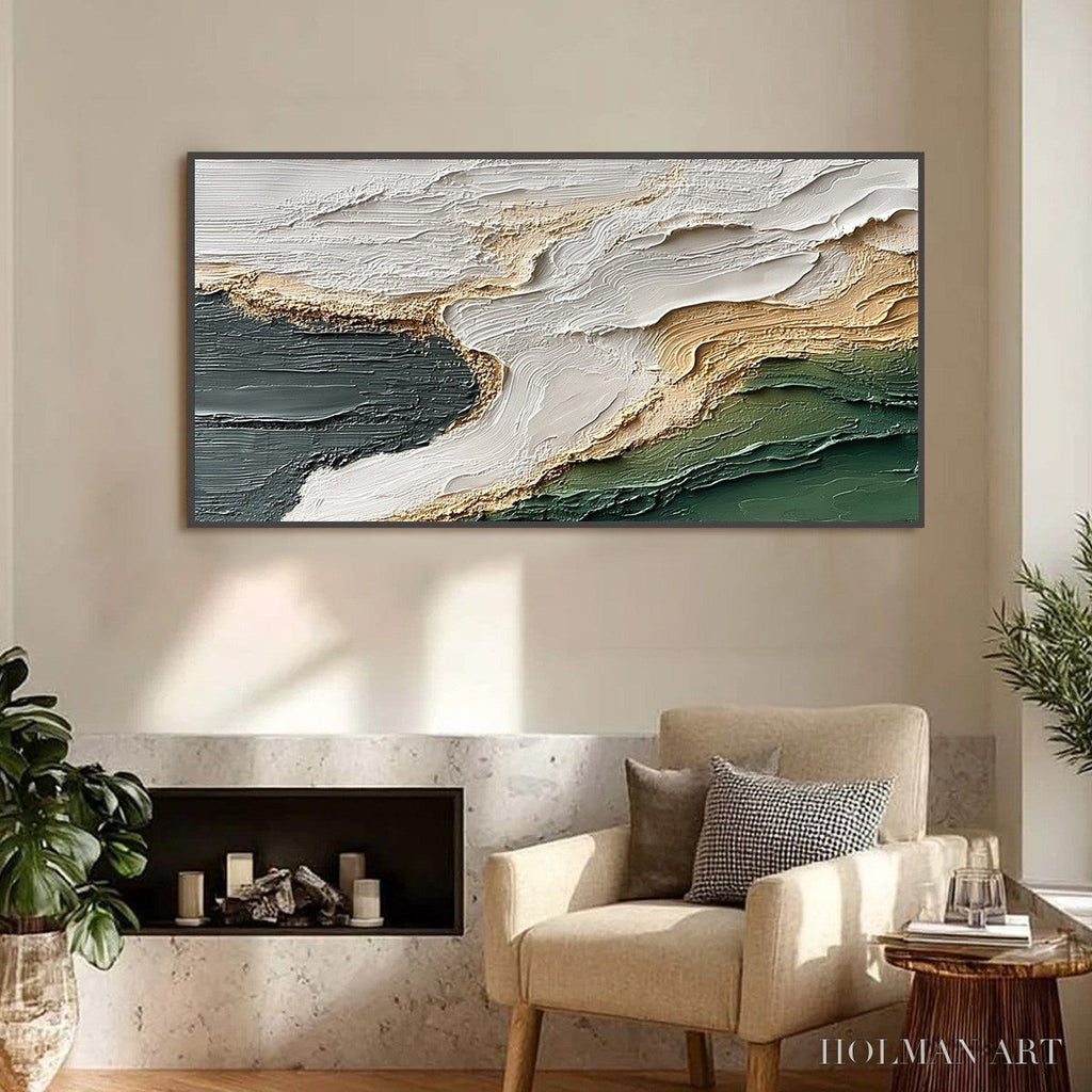 HOLMAN ART Earthen Tide – Large Textured Wabi Sabi Abstract Landscape Painting - image 2