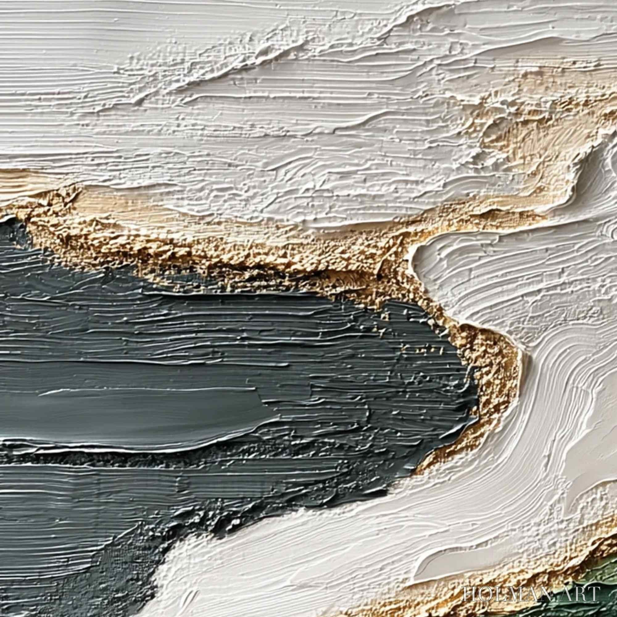 HOLMAN ART Earthen Tide – Large Textured Wabi Sabi Abstract Landscape Painting - image 3