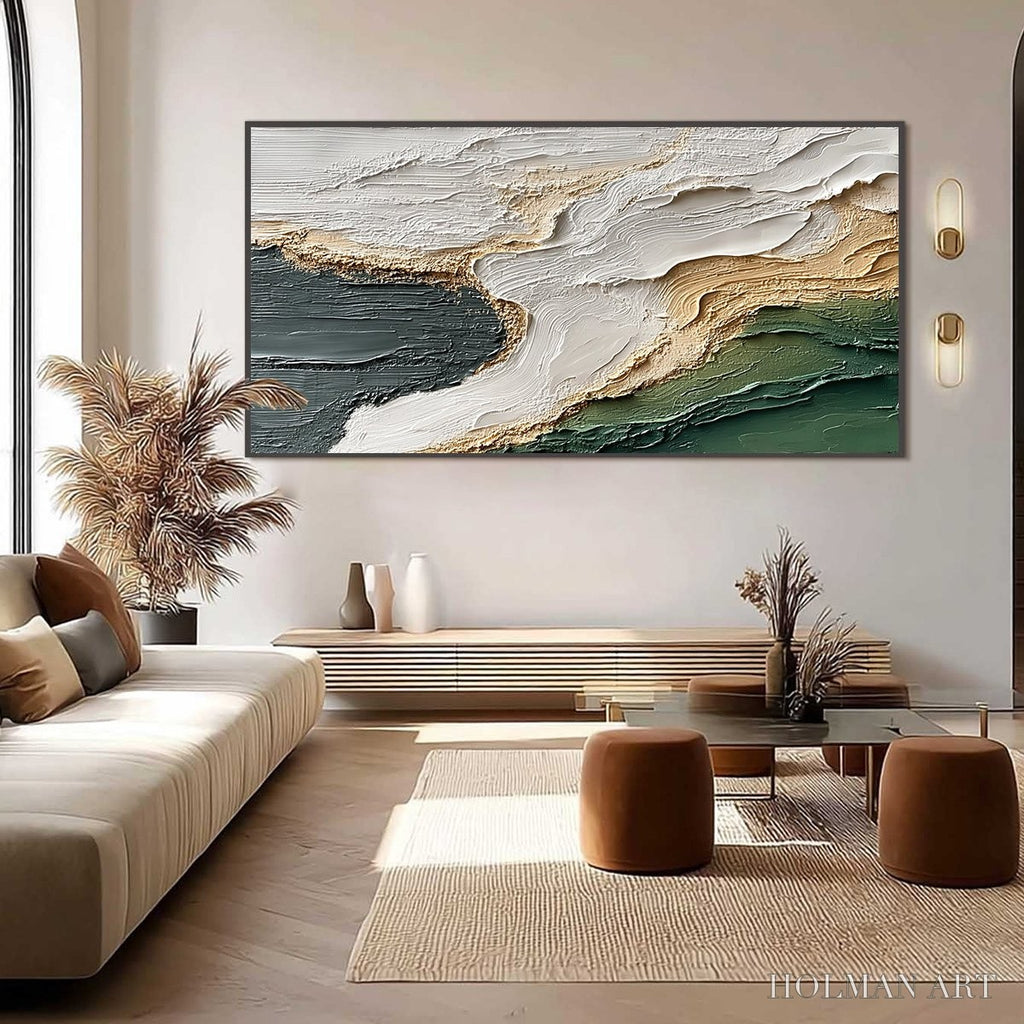 HOLMAN ART Earthen Tide – Large Textured Wabi Sabi Abstract Landscape Painting - image 6