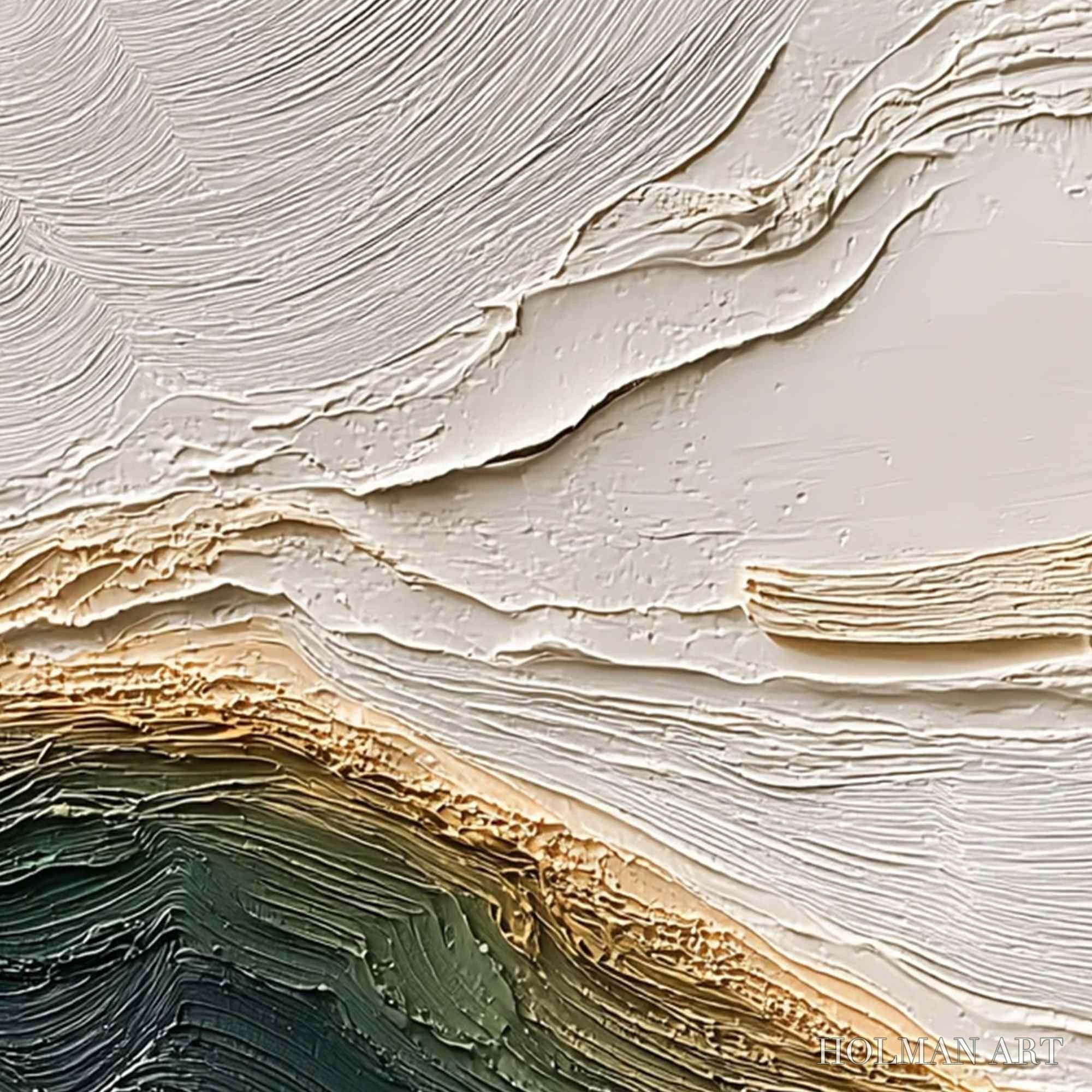HOLMAN ART Verdant Coast – Wabi Sabi Style Textured Abstract Landscape Painting - image 5