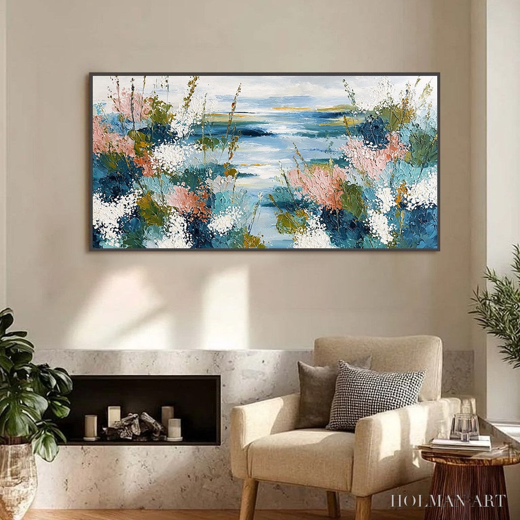 HOLMAN ART Coastal Bloom – Textured Impasto Painting of a Floral Coastline - image 2
