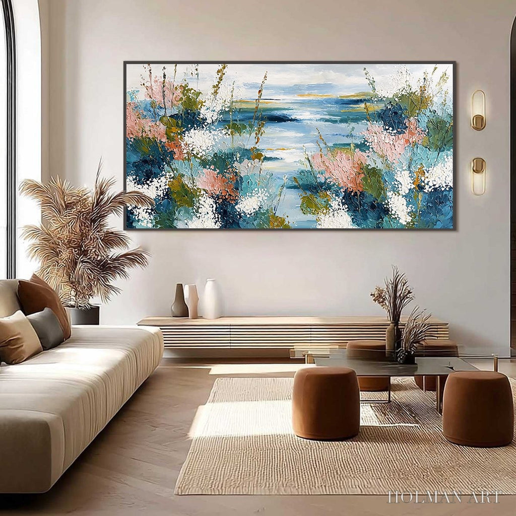 HOLMAN ART Coastal Bloom – Textured Impasto Painting of a Floral Coastline - image 6