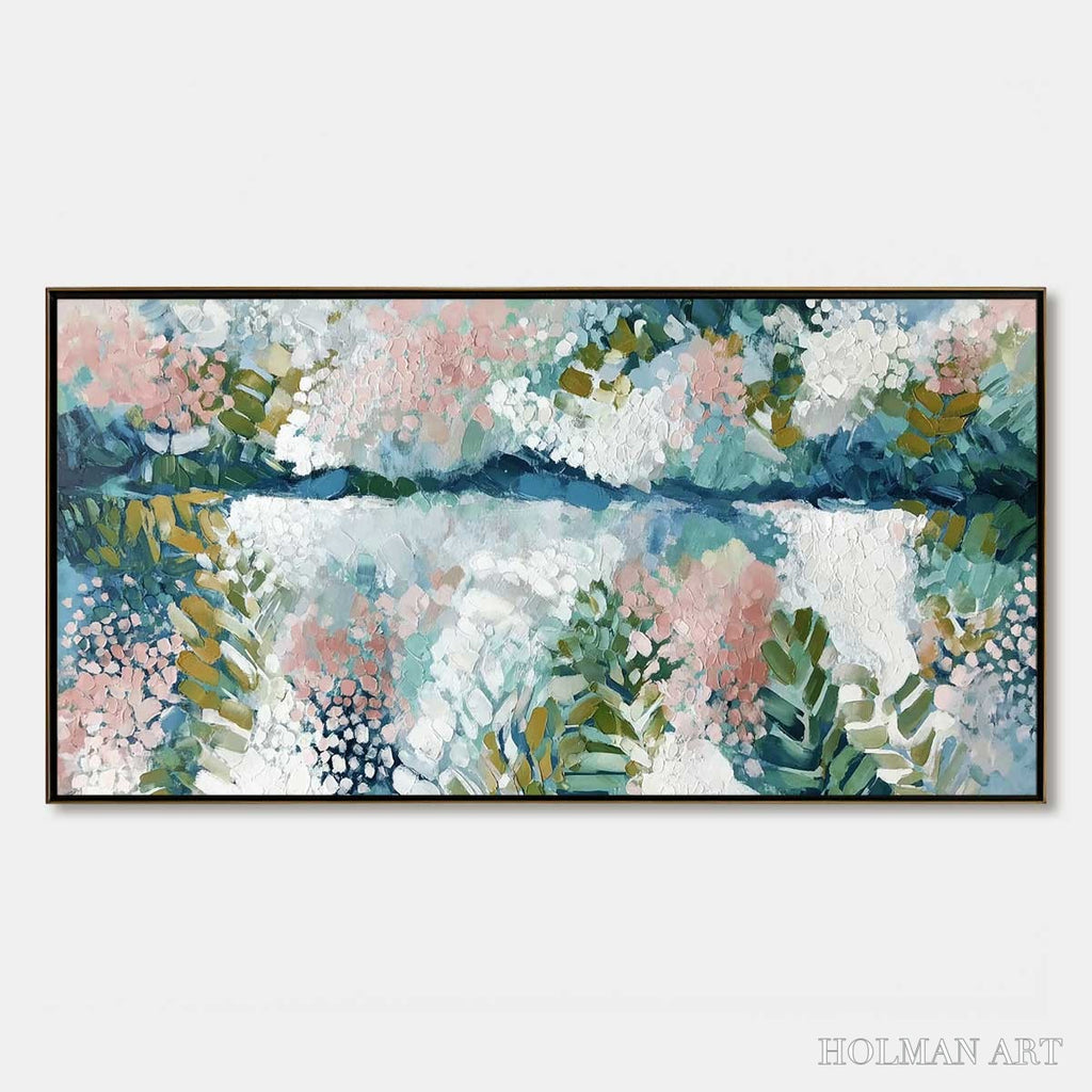 HOLMAN ART River of Petals – Textured Abstract Floral Landscape Painting - image 1