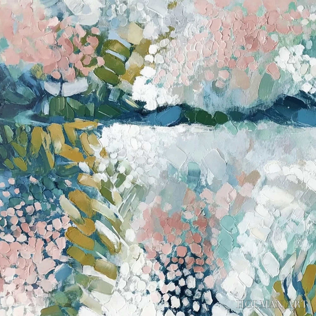 HOLMAN ART River of Petals – Textured Abstract Floral Landscape Painting - image 3