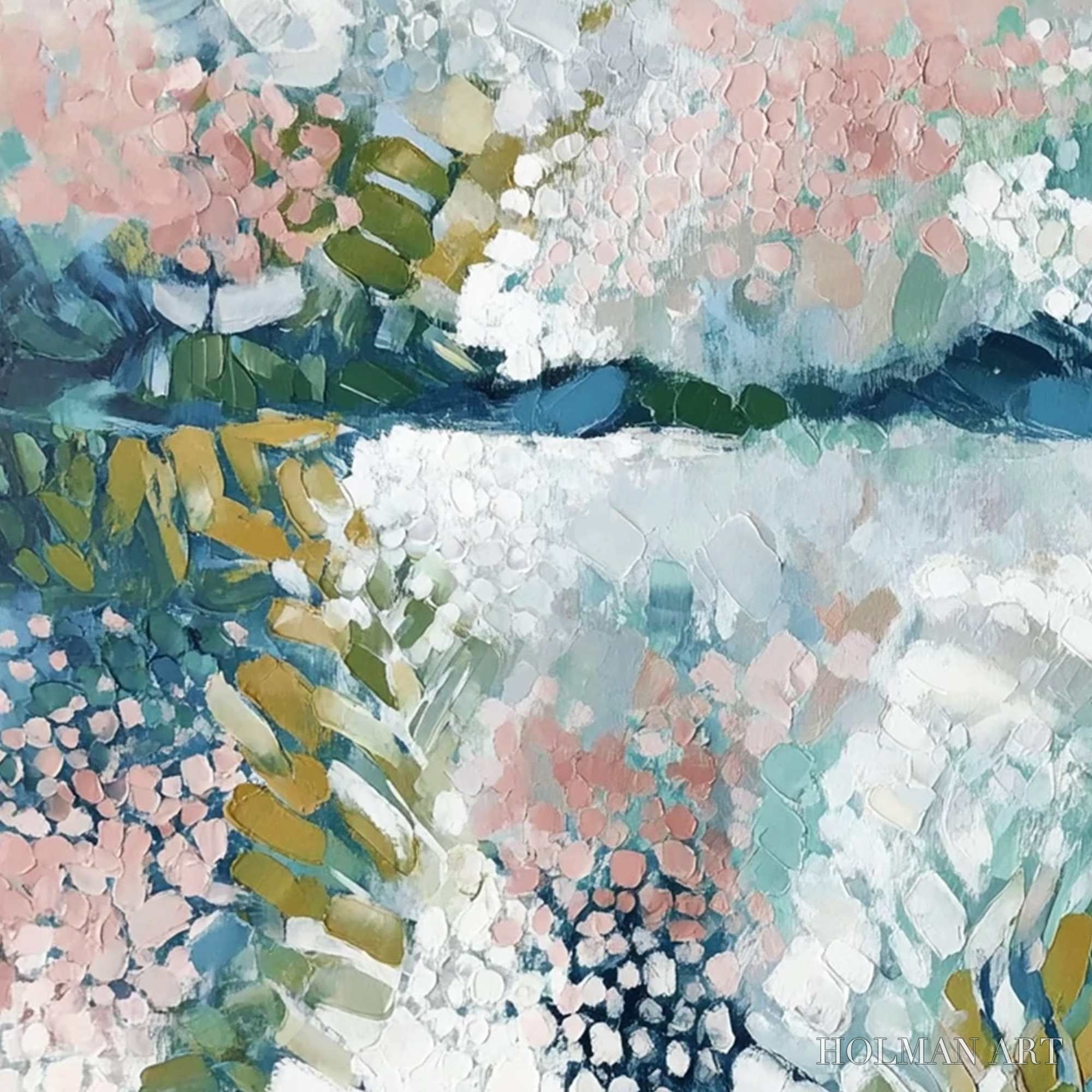 HOLMAN ART River of Petals – Textured Abstract Floral Landscape Painting - image 3