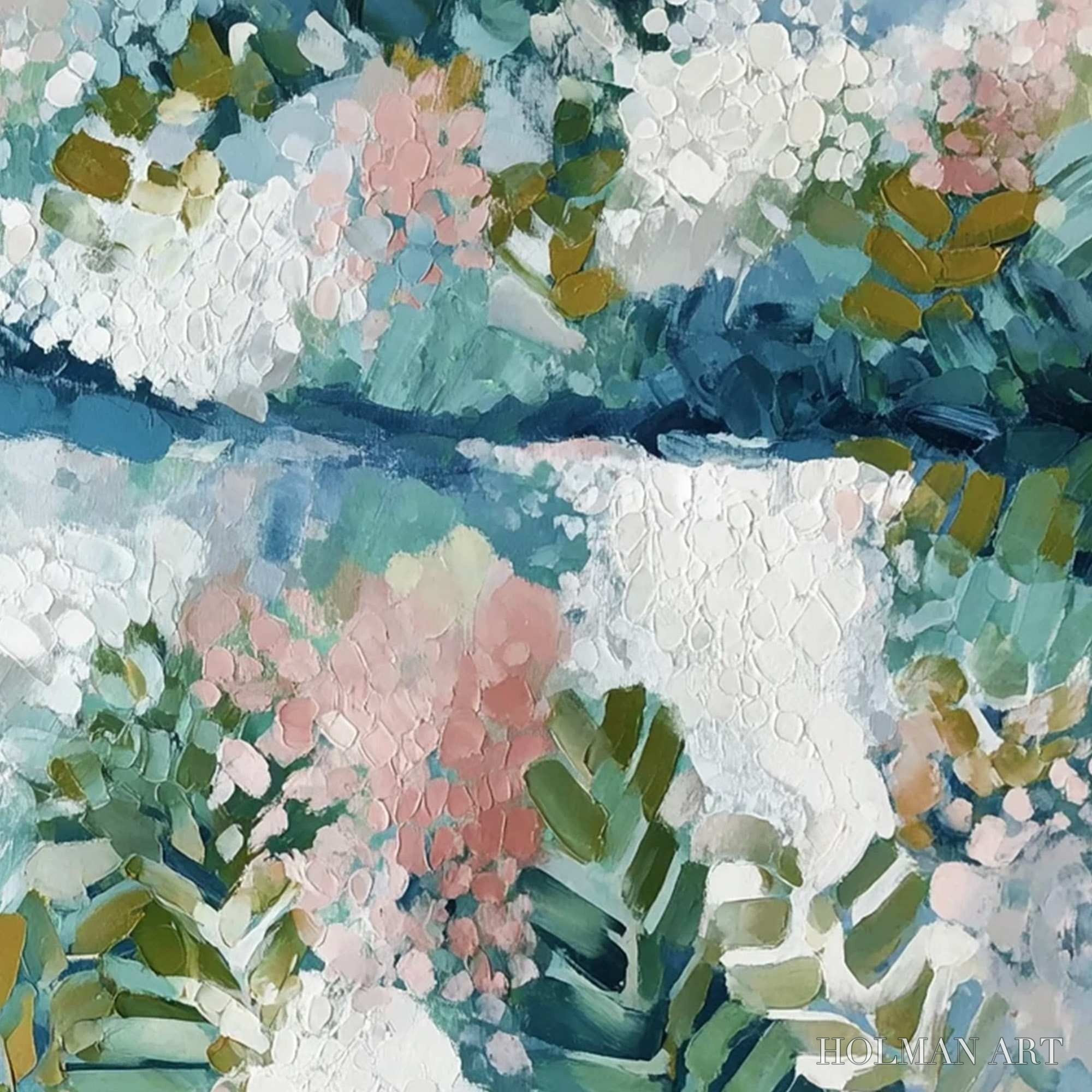 HOLMAN ART River of Petals – Textured Abstract Floral Landscape Painting - image 5