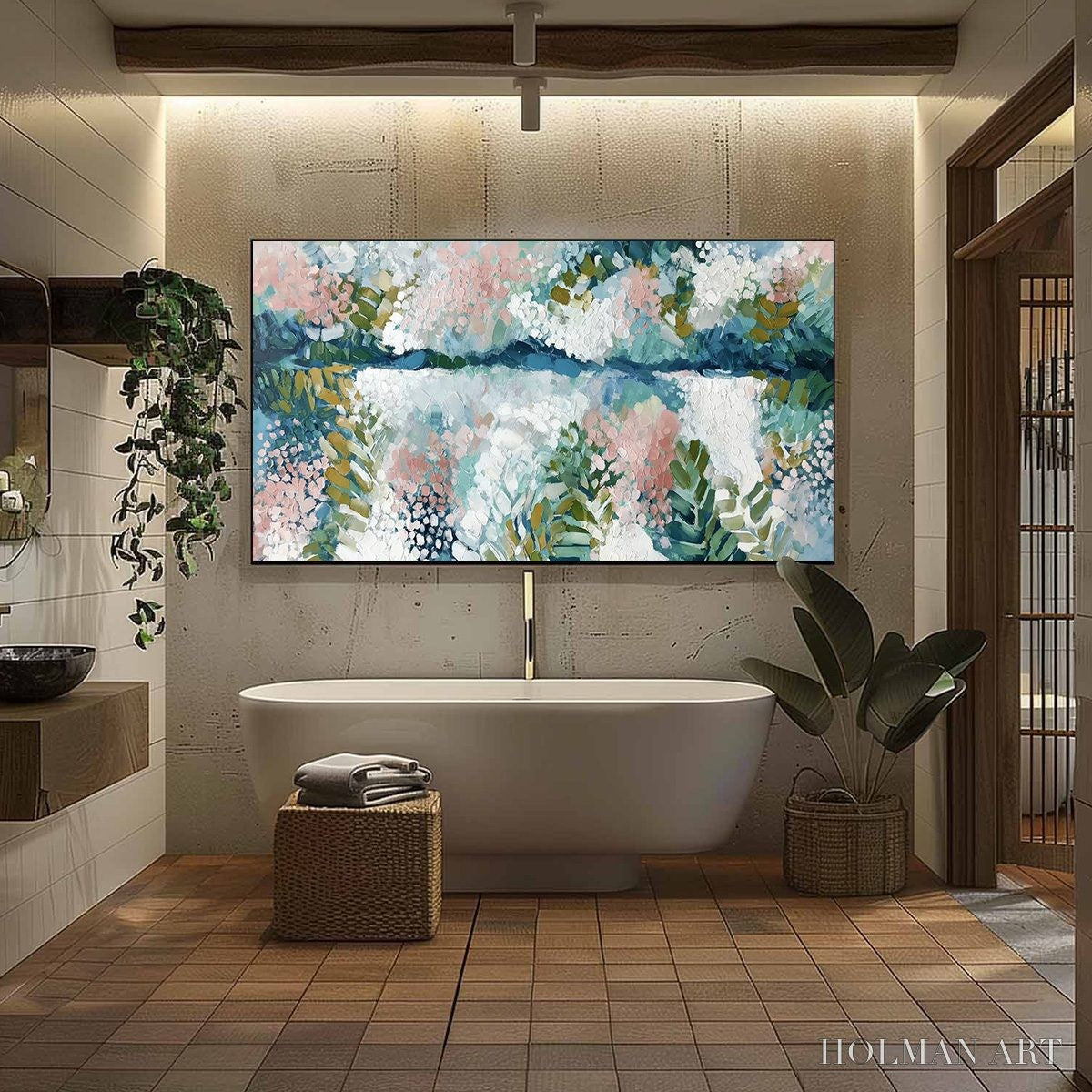 HOLMAN ART River of Petals – Textured Abstract Floral Landscape Painting - image 6