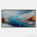 HOLMAN ART Crimson Fjord – Heavily Textured Palette Knife Coastal Landscape Painting - image 1