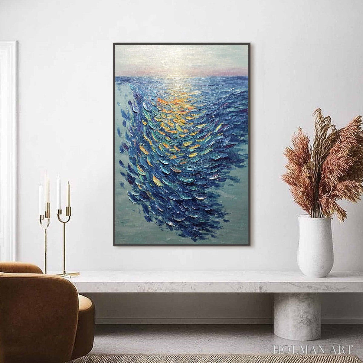 HOLMAN ART Golden Tide – Textured Impasto Painting of a School of Fish - image 2