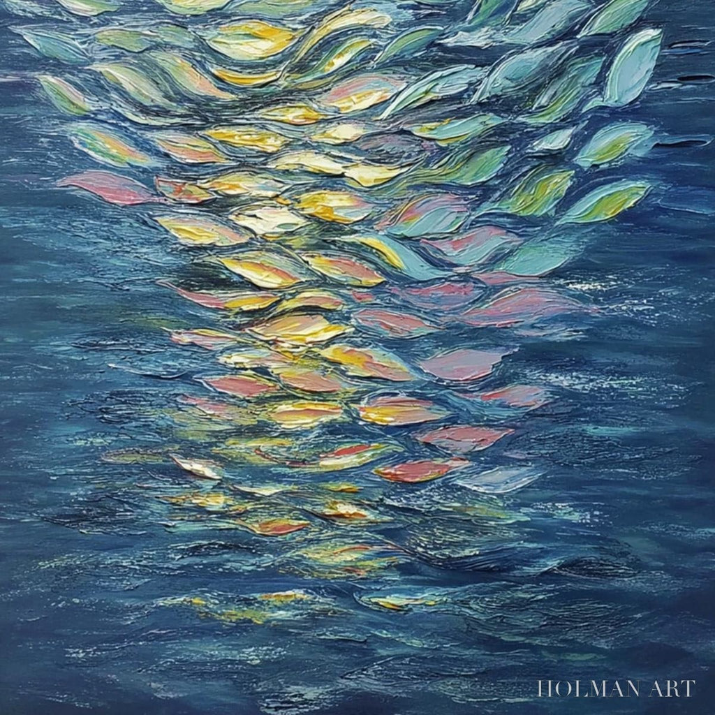 HOLMAN ART Ethereal Flow – Textured Abstract Seascape Oil Painting - image 5