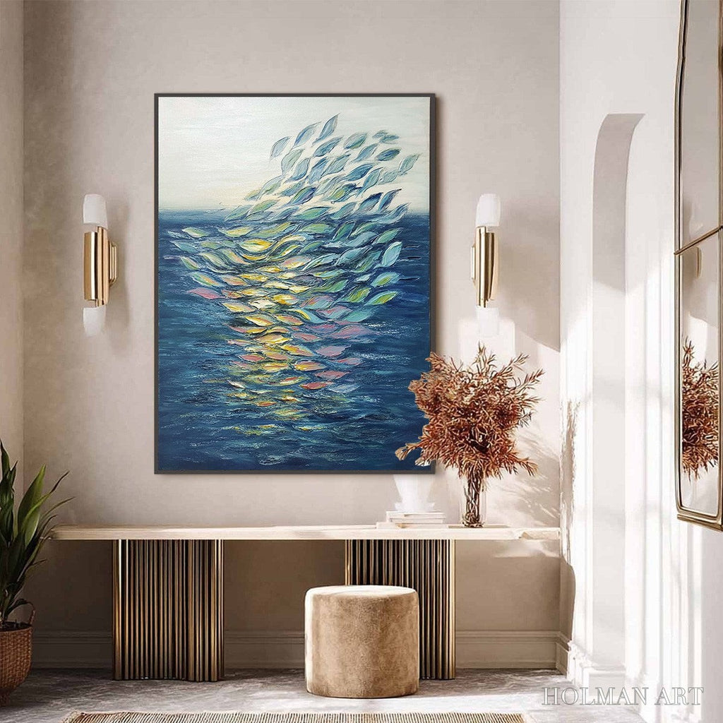 HOLMAN ART Ethereal Flow – Textured Abstract Seascape Oil Painting - image 6