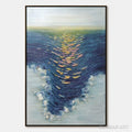 HOLMAN ART Coastal Glow – Textured Impasto Ocean Sunset Abstract Oil Painting - image 1