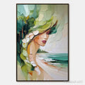 HOLMAN ART Coastal Muse – Textured Impasto Portrait Painting of a Woman by the Sea - image 1