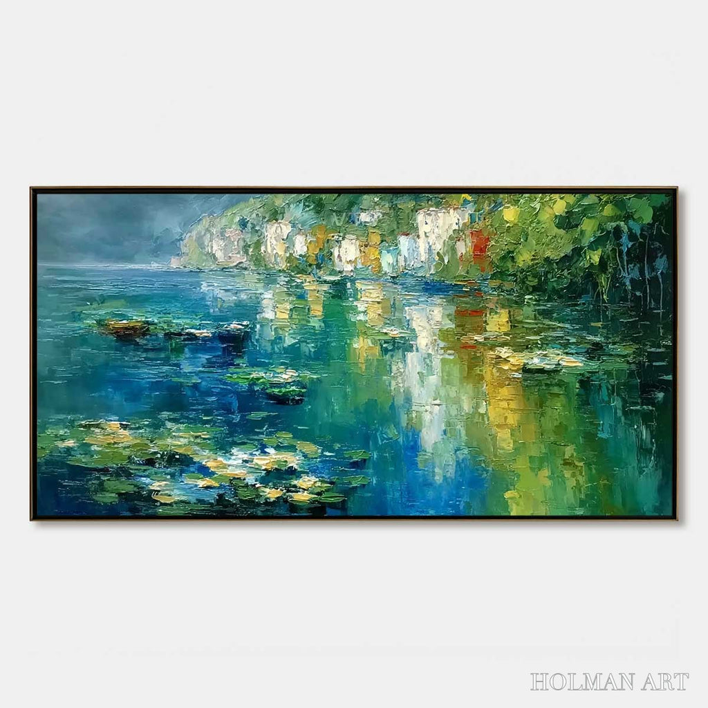 HOLMAN ART Amalfi Reflections – Textured Impasto Painting of Italian Coast Reflections - image 1