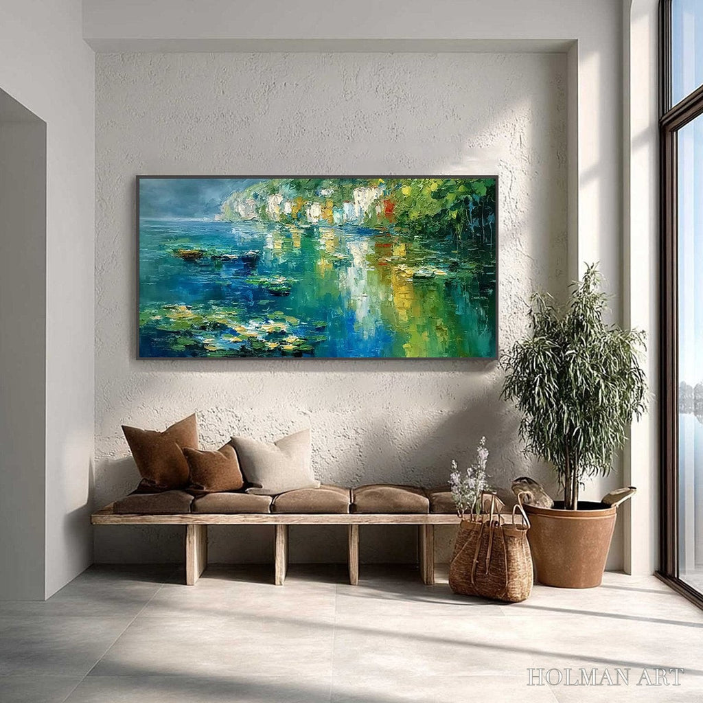 HOLMAN ART Amalfi Reflections – Textured Impasto Painting of Italian Coast Reflections - image 2