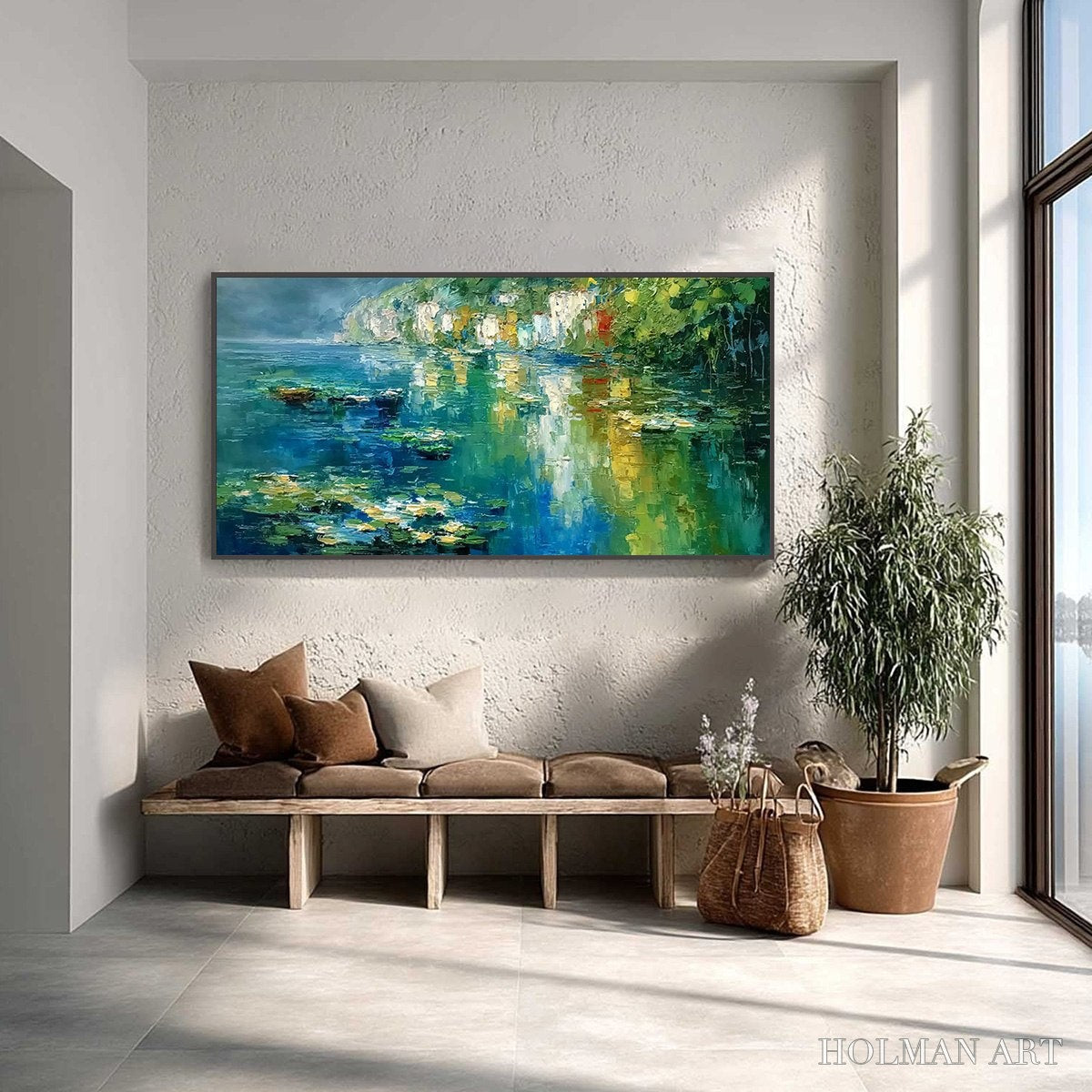 HOLMAN ART Amalfi Reflections – Textured Impasto Painting of Italian Coast Reflections - image 2