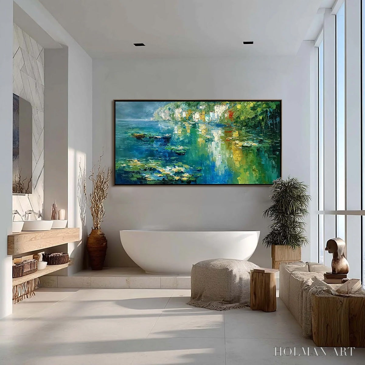 HOLMAN ART Amalfi Reflections – Textured Impasto Painting of Italian Coast Reflections - image 4