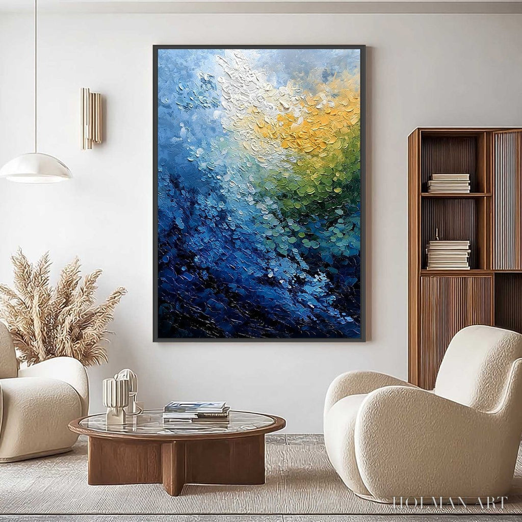 HOLMAN ART Avalon – Vertical Textured Abstract Seascape Oil Painting - image 2
