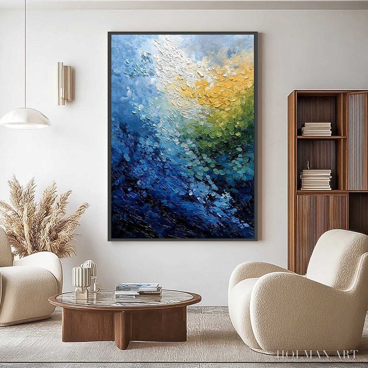 HOLMAN ART Avalon – Vertical Textured Abstract Seascape Oil Painting - image 2