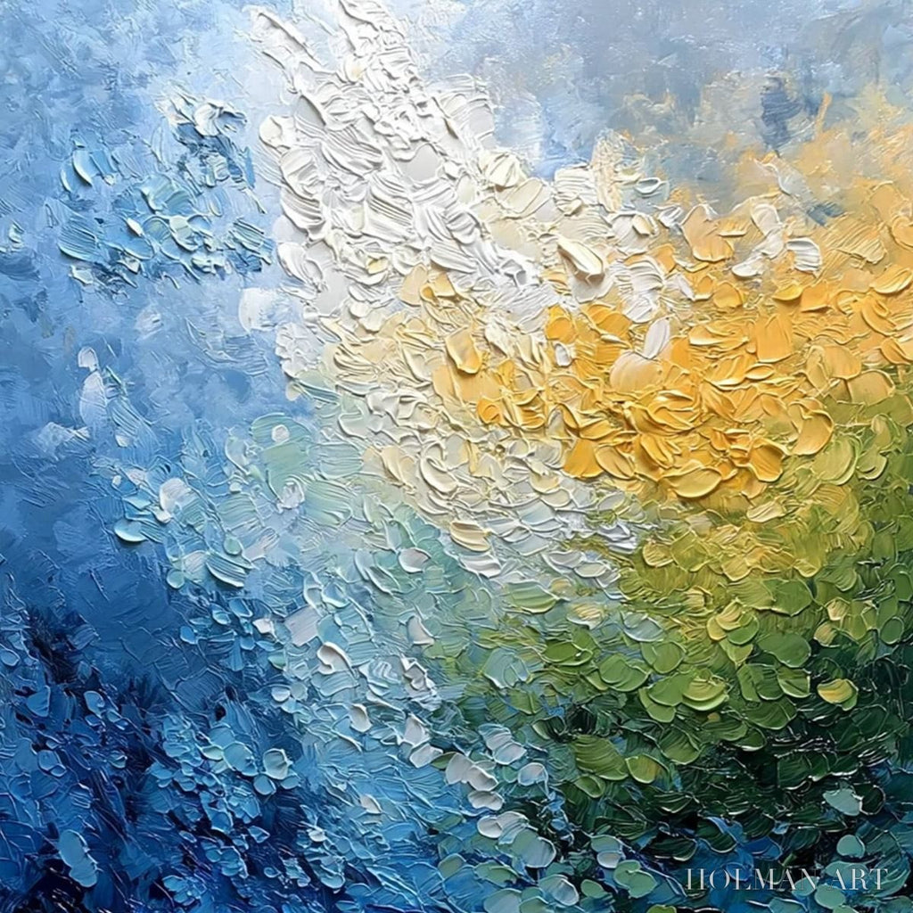HOLMAN ART Avalon – Vertical Textured Abstract Seascape Oil Painting - image 3