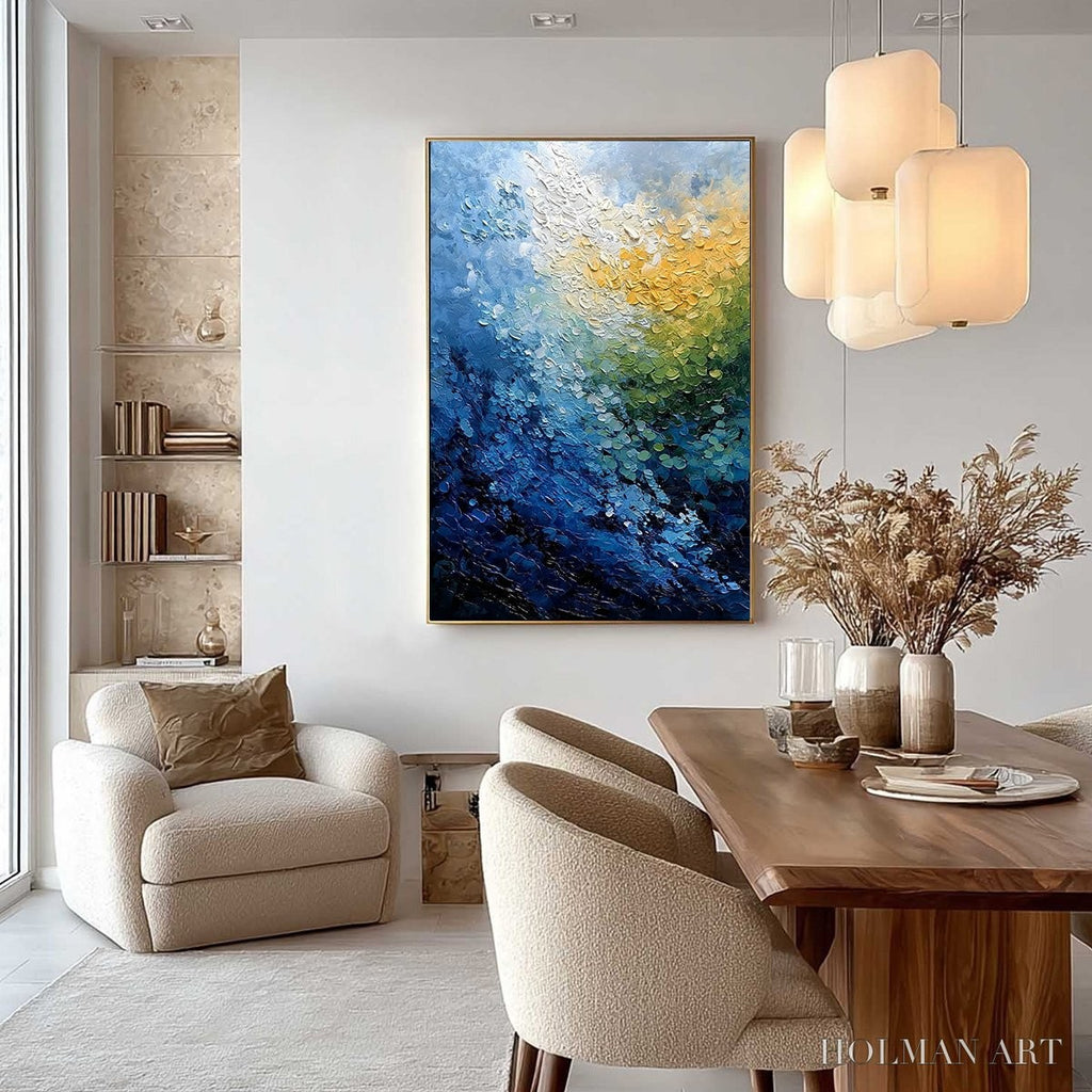 HOLMAN ART Avalon – Vertical Textured Abstract Seascape Oil Painting - image 4