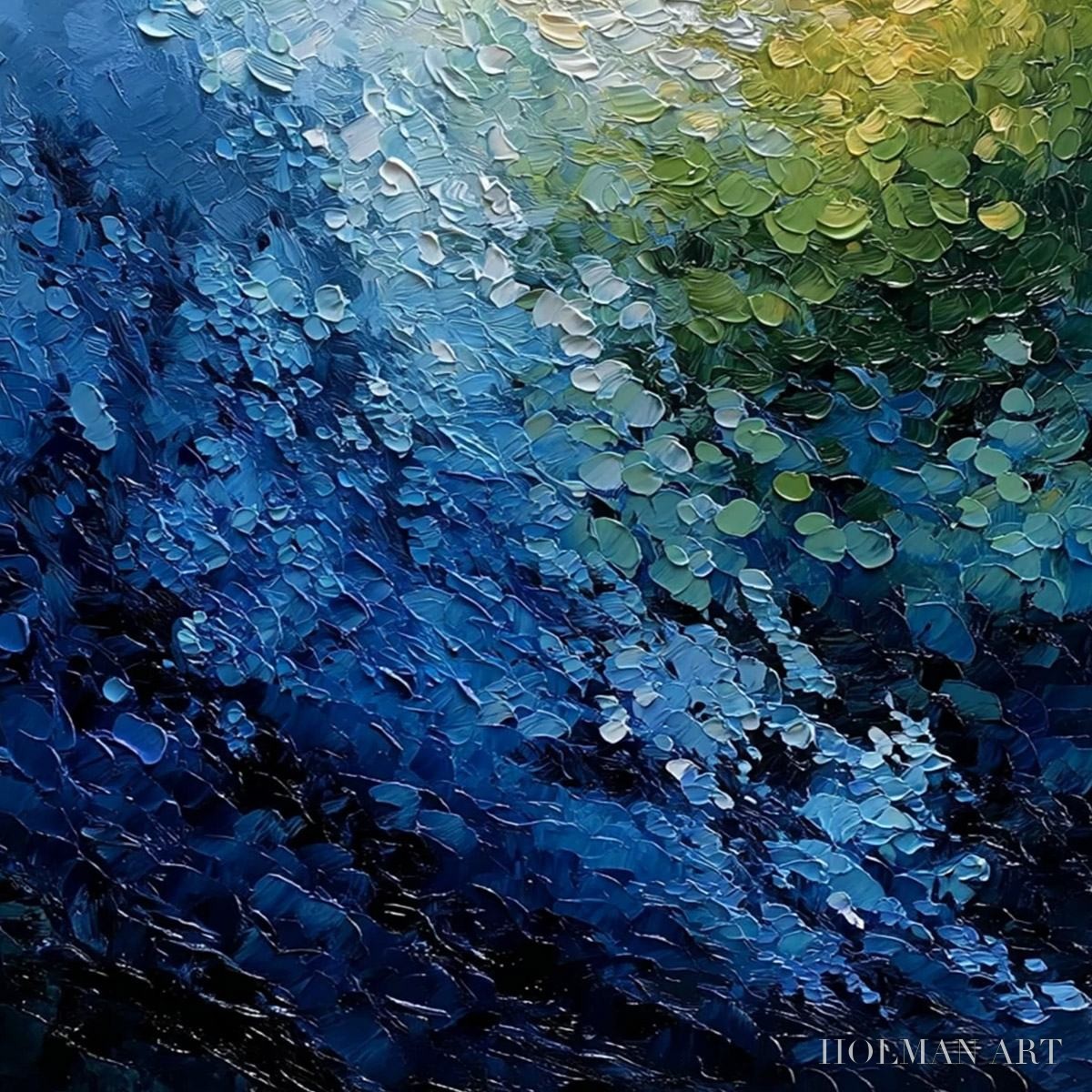 HOLMAN ART Avalon – Vertical Textured Abstract Seascape Oil Painting - image 5