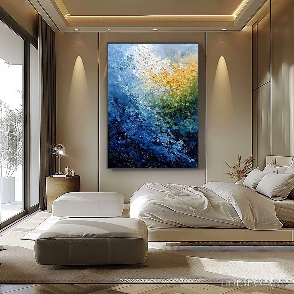 HOLMAN ART Avalon – Vertical Textured Abstract Seascape Oil Painting - image 6