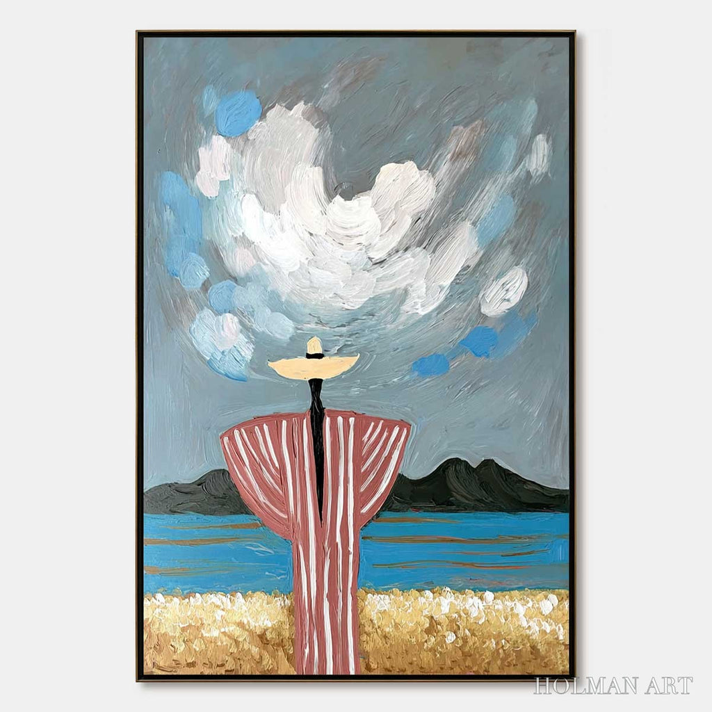 HOLMAN ART Coastal Reverie – Expressive Figurative Beach Landscape Painting - image 1