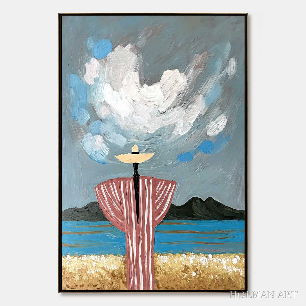 HOLMAN ART Coastal Reverie – Expressive Figurative Beach Landscape Painting - image 1