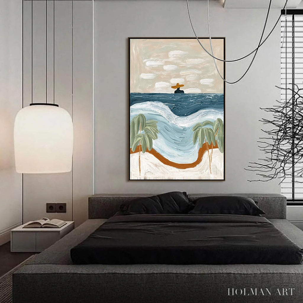 HOLMAN ART Coastal Reverie – Textured Wabi Sabi Style Beach & Sea Painting - image 4
