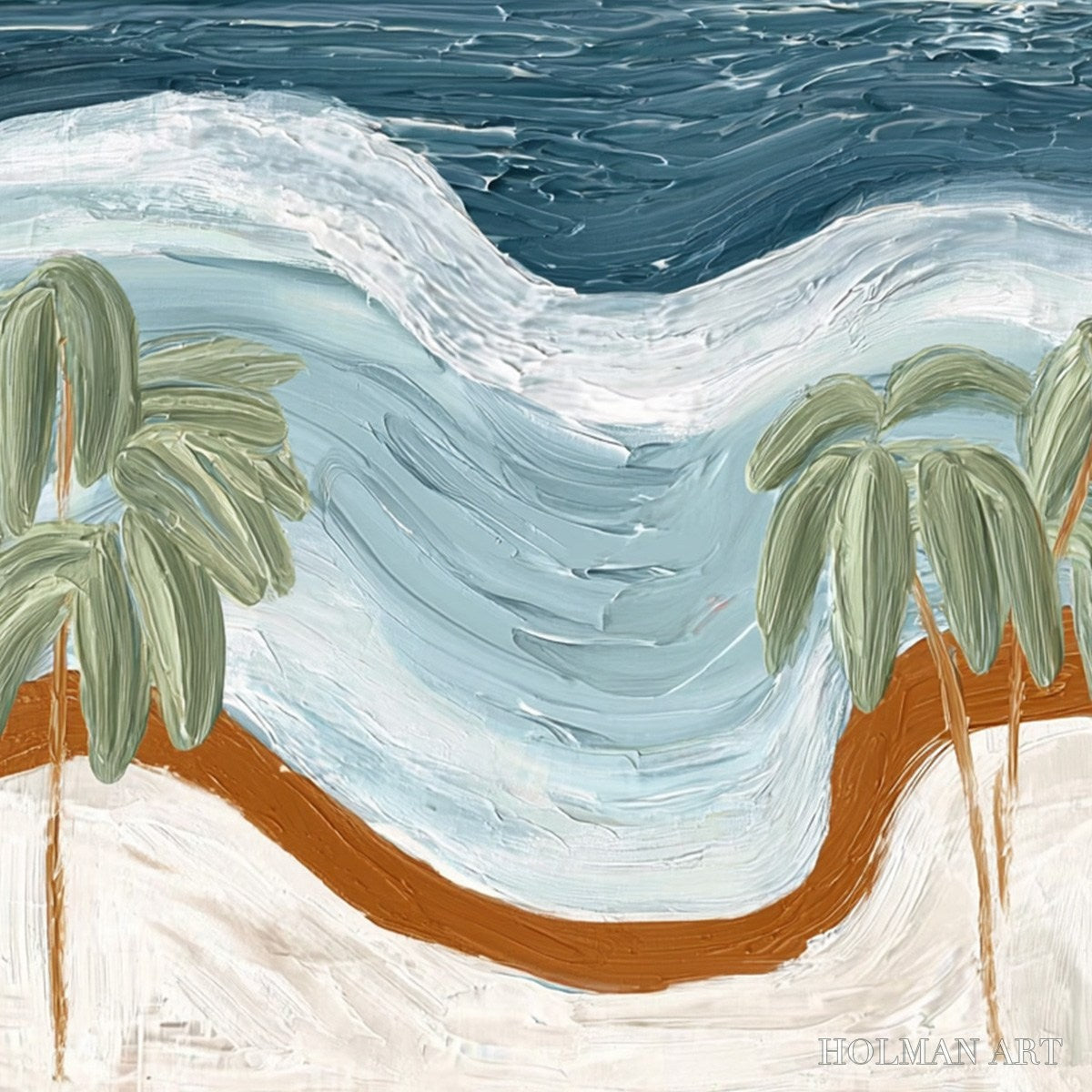 HOLMAN ART Coastal Reverie – Textured Wabi Sabi Style Beach & Sea Painting - image 5