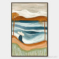 HOLMAN ART Ocean Reverie – Textured Wabi Sabi Style Coastal Landscape Painting - image 1