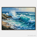 HOLMAN ART Aegean Crest – Textured Crashing Ocean Wave Oil Painting - image 1