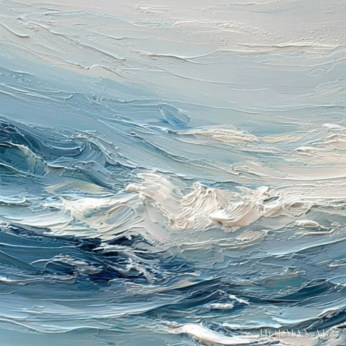 HOLMAN ART Aegean Surge – Textured Abstract Ocean Wave Painting - image 3