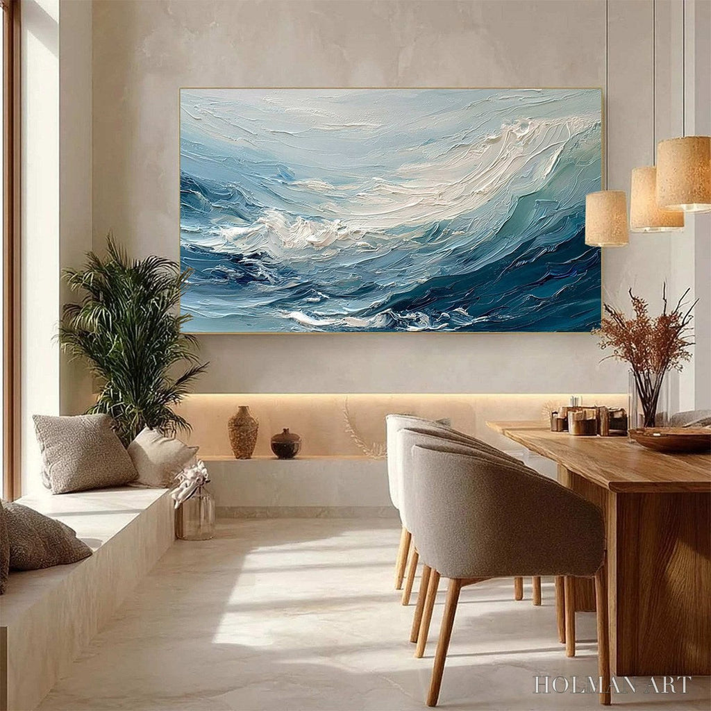 HOLMAN ART Aegean Surge – Textured Abstract Ocean Wave Painting - image 4