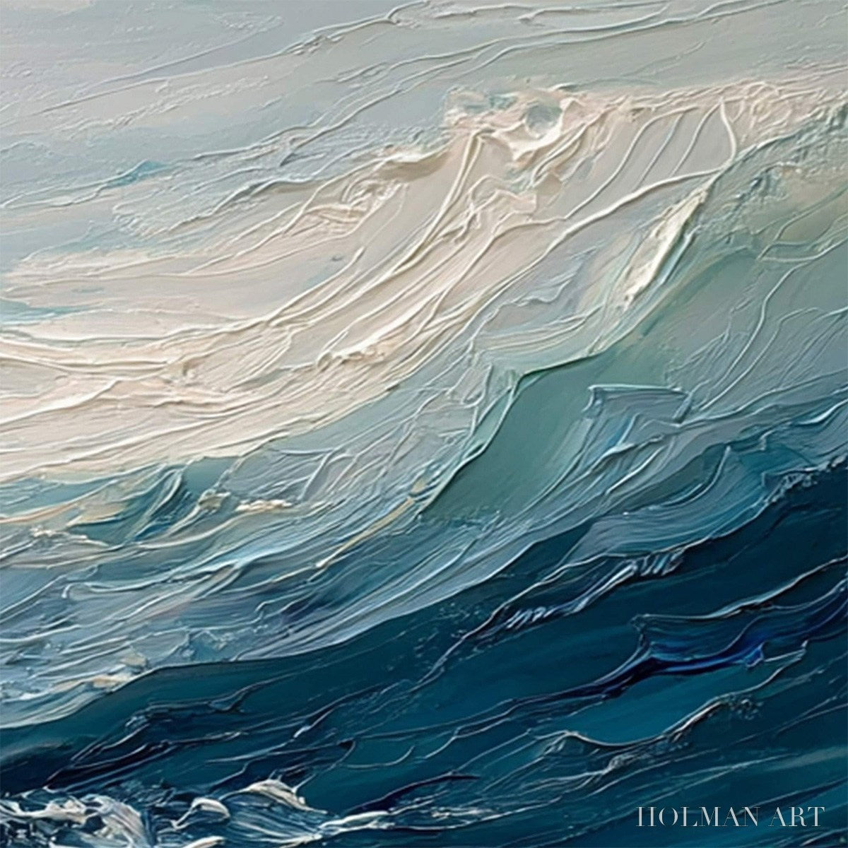 HOLMAN ART Aegean Surge – Textured Abstract Ocean Wave Painting - image 5