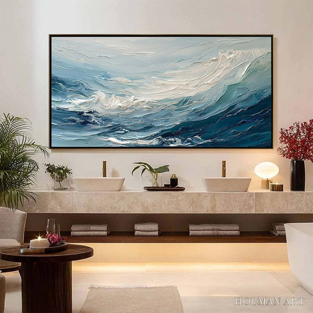 HOLMAN ART Aegean Surge – Textured Abstract Ocean Wave Painting - image 6