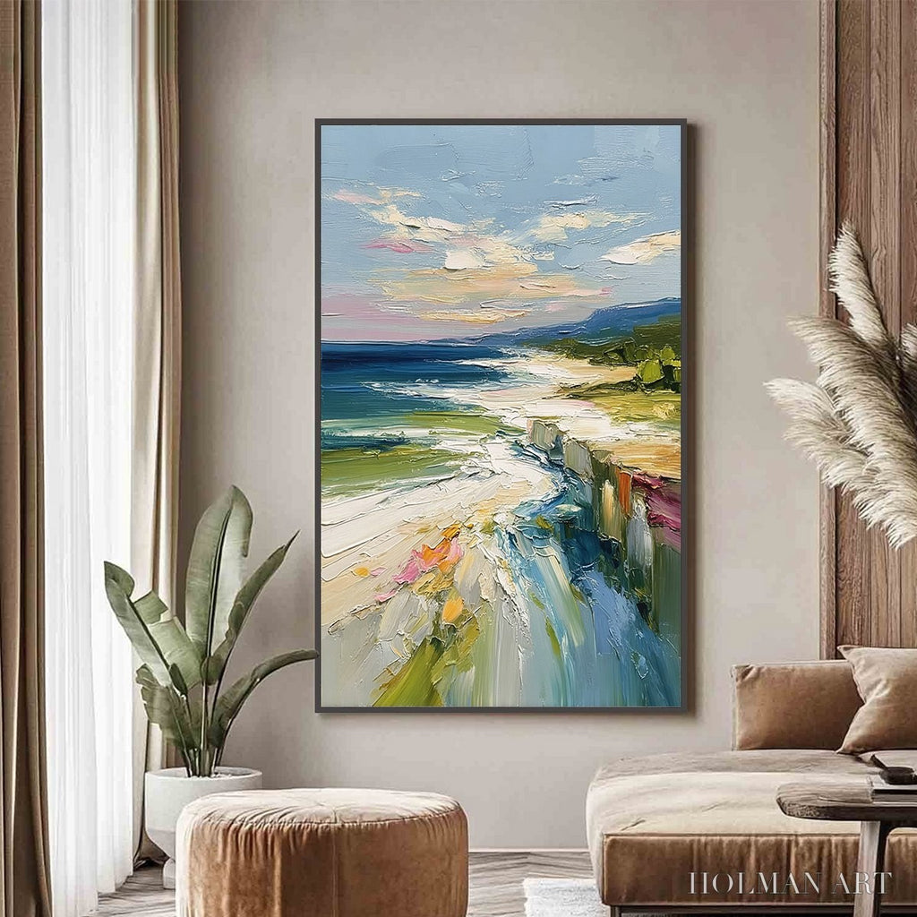 HOLMAN ART Coastal Embrace – Textured Impasto Seascape Oil Painting for Wall Decor - image 2