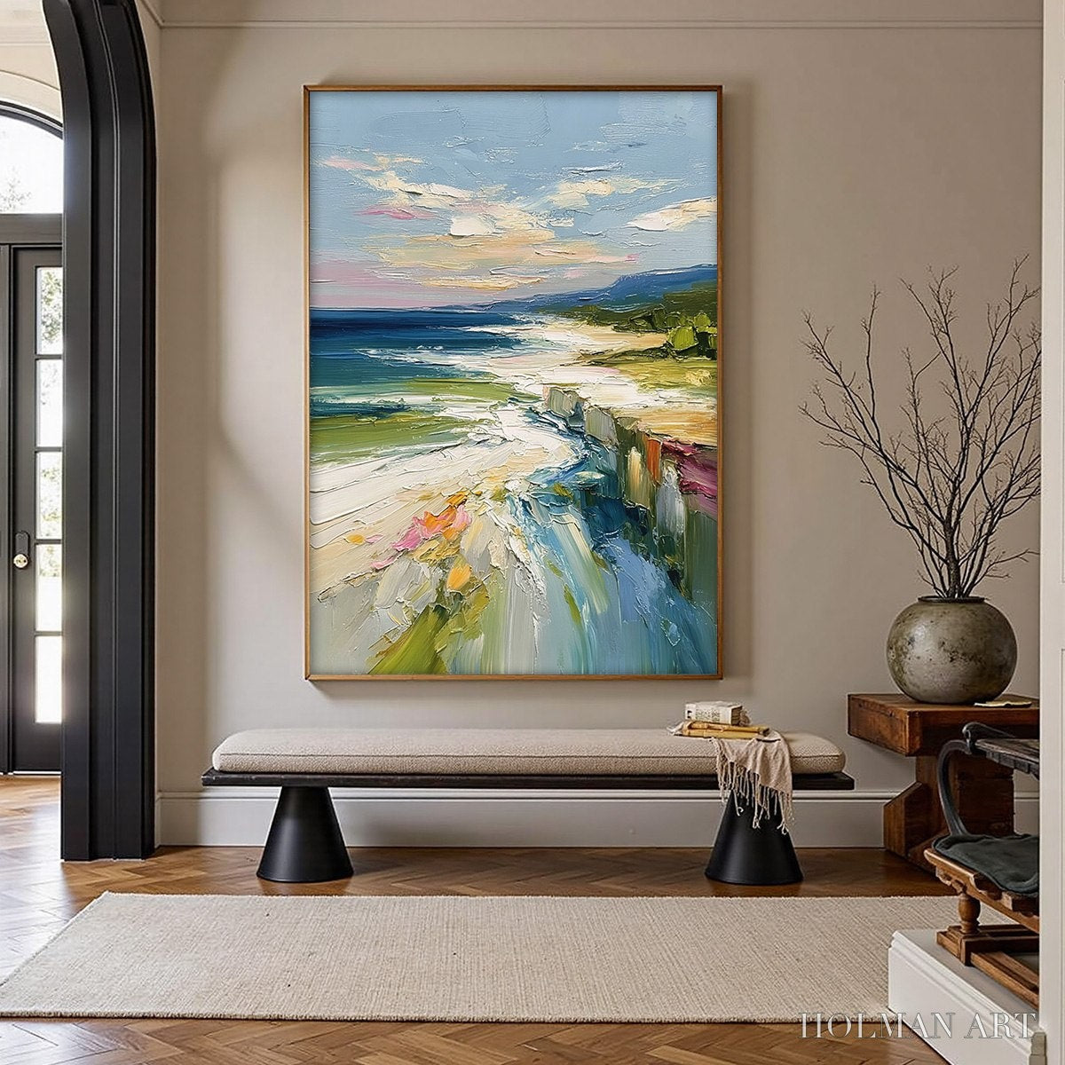 HOLMAN ART Coastal Embrace – Textured Impasto Seascape Oil Painting for Wall Decor - image 4