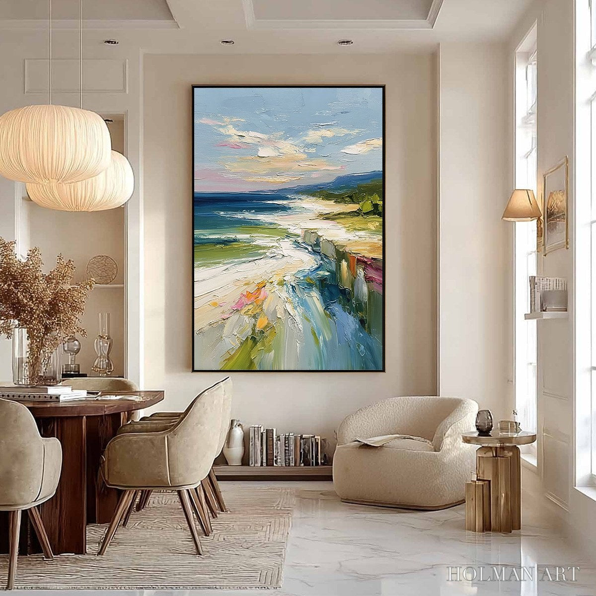 HOLMAN ART Coastal Embrace – Textured Impasto Seascape Oil Painting for Wall Decor - image 6