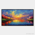 HOLMAN ART Vibrant Horizon – Textured Impasto Cityscape Sunset Painting - image 1