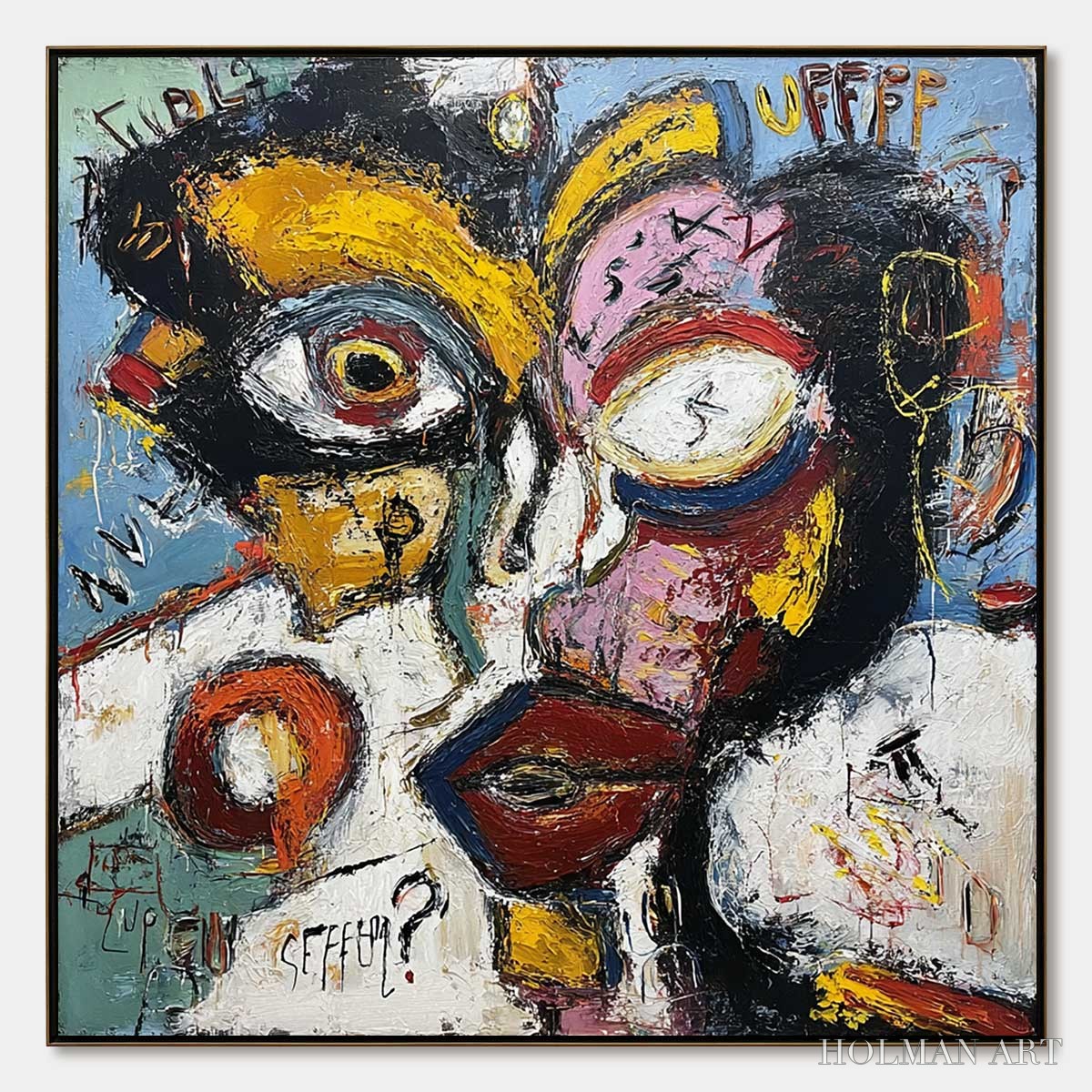 HOLMAN ART Static Mind – Bold Neo-Expressionist Abstract Portrait Painting - image 1
