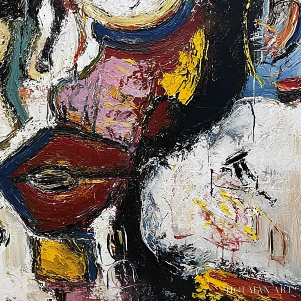 HOLMAN ART Static Mind – Bold Neo-Expressionist Abstract Portrait Painting - image 5