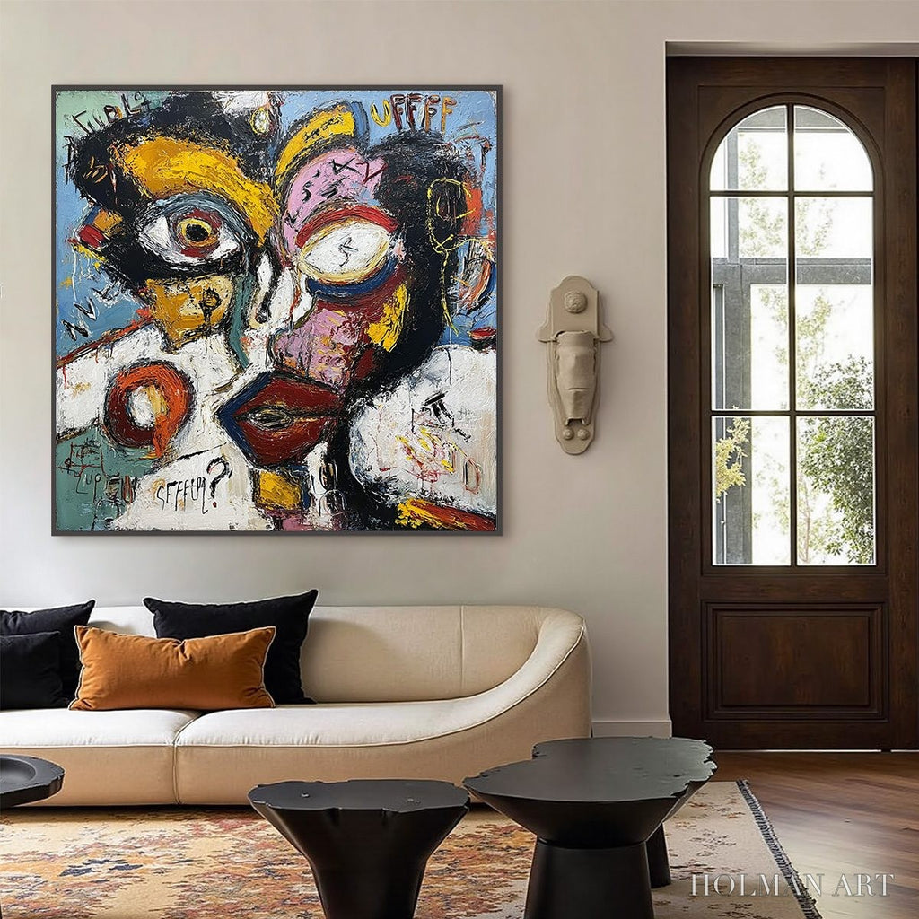 HOLMAN ART Static Mind – Bold Neo-Expressionist Abstract Portrait Painting - image 6