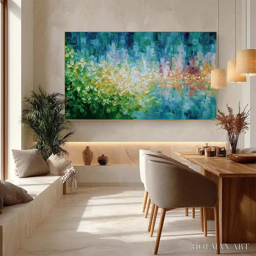 HOLMAN ART Verdant Echo – Textured Impasto Painting of a Lakeside Reflection - image 6