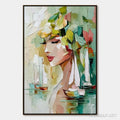 HOLMAN ART Ocean'S Muse – Textured Palette Knife Portrait Painting with Seascape - image 1